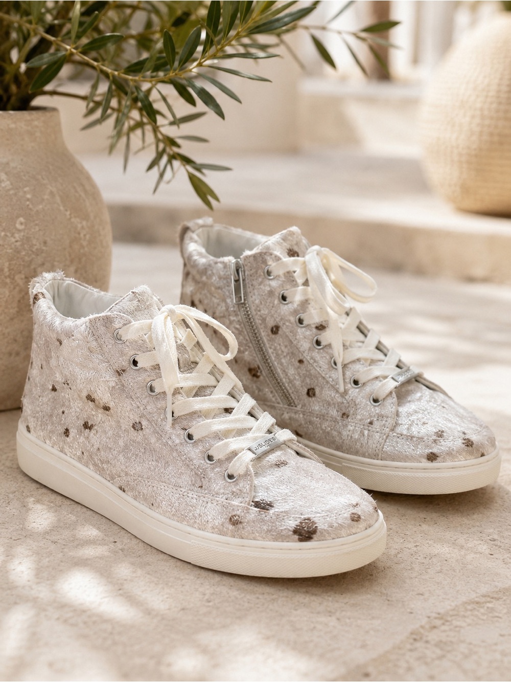 ✨ J/Slides NYC Luxe Pony Hair Sneakers | Metallic Leopard | Size 9 ✨ Never Worn!